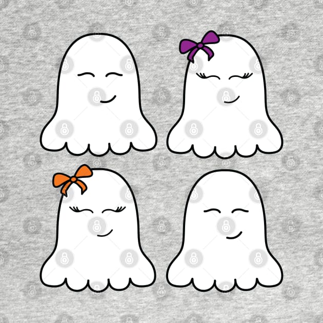 Cute Male and Female Happy Ghosts by PLLDesigns